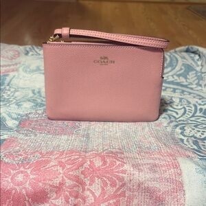 Coach Powder Pink Leather Wristlet